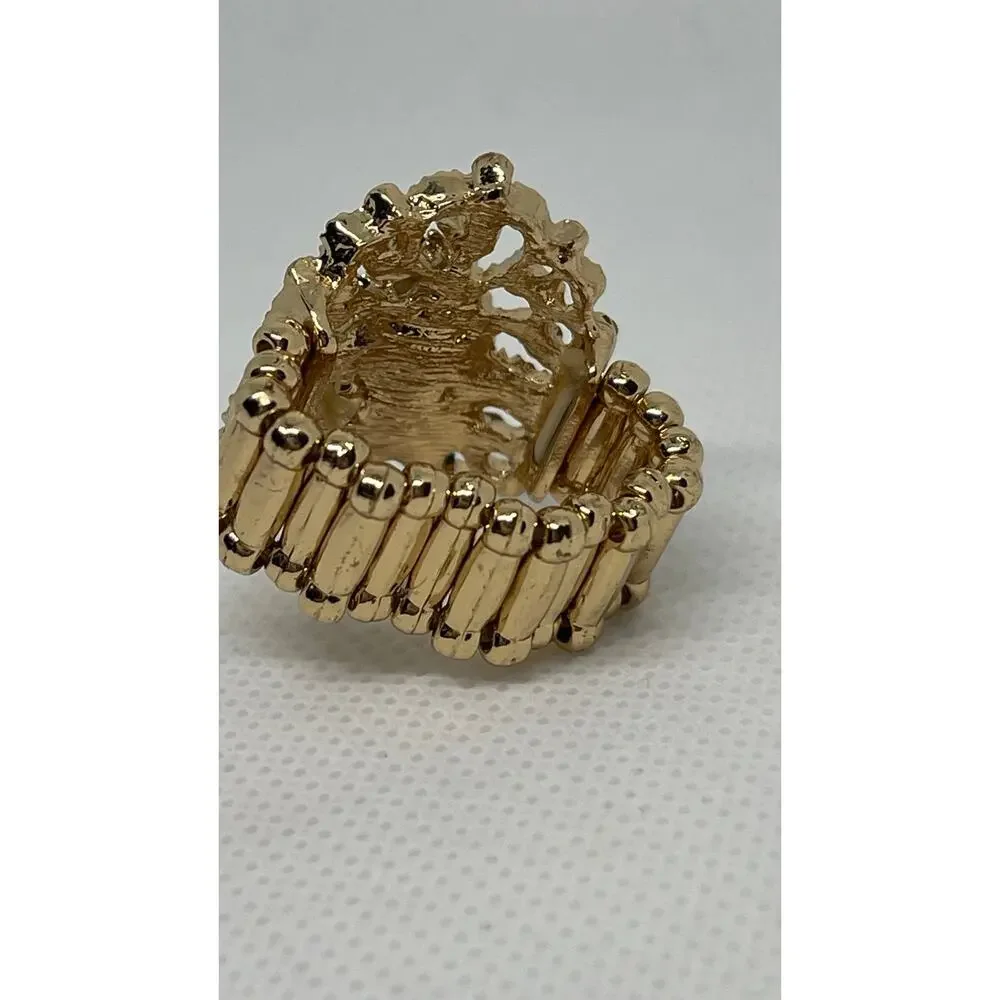 Stretchy Statement Ring Size 7+ | Adjustable Band | 1.25” Tall